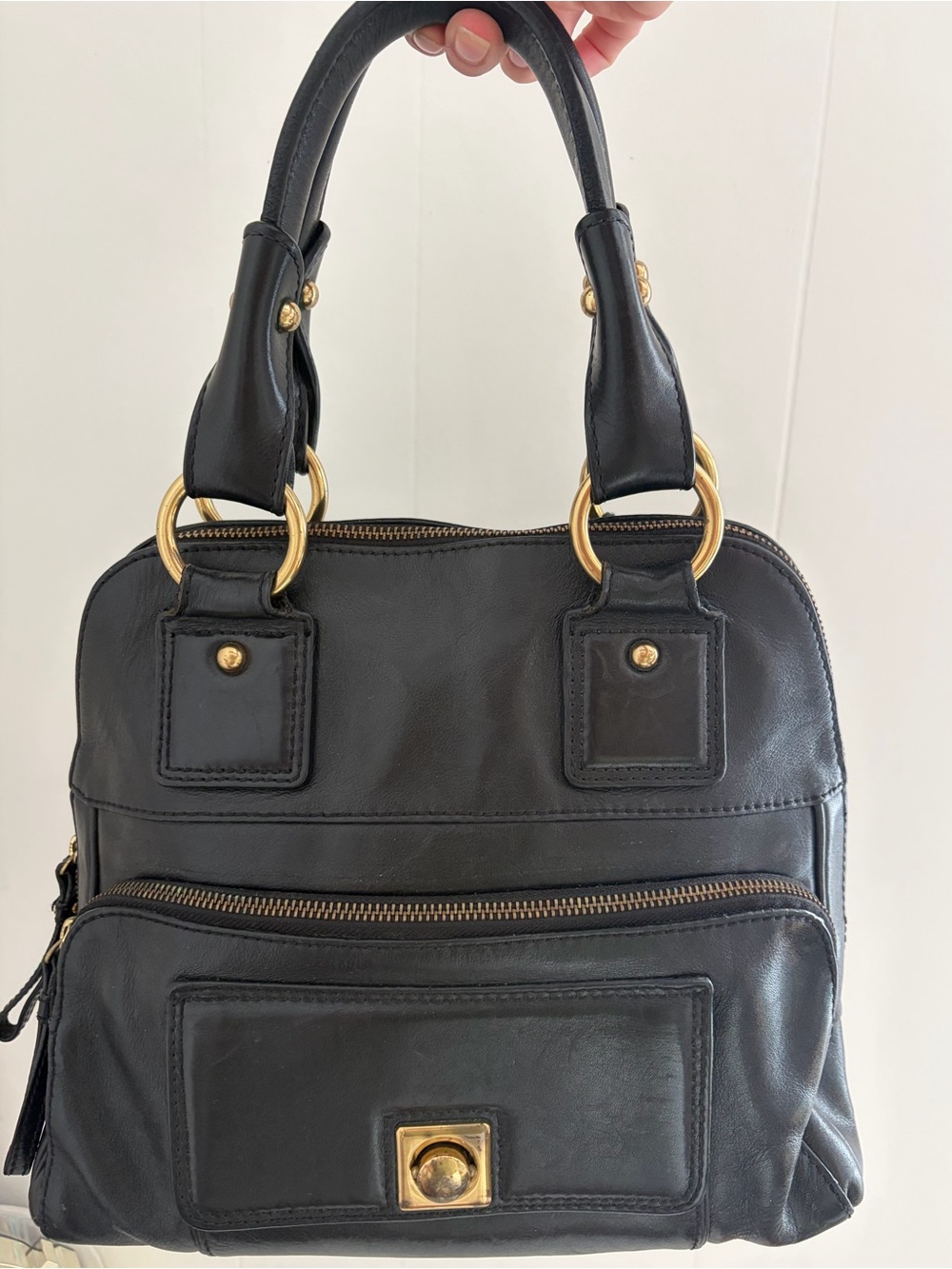 Banana Republic Vintage Black Leather Bag Y2K